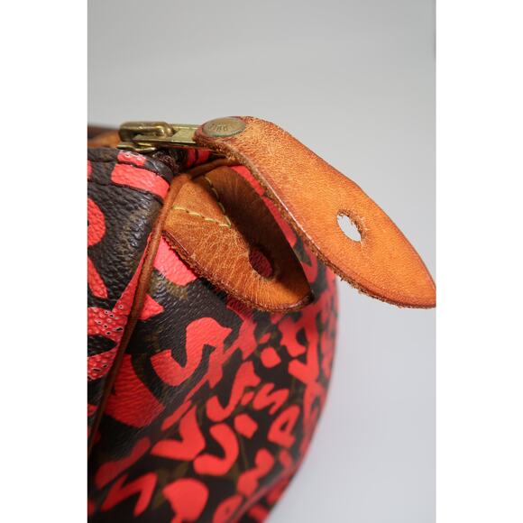 Louis Vuitton Leather Speedy30 Pink Graffiti Monogram Hand Bag Brown - Picture 5 of 13